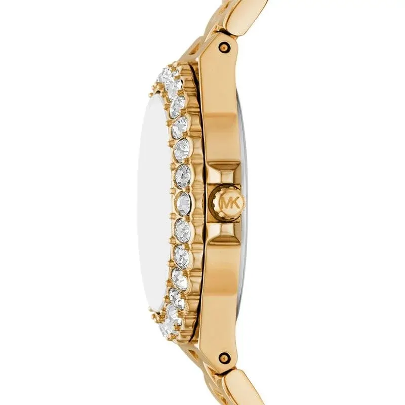 Michael Kors Mini Lennox Animal Pavé Gold-Tone Ladies Watch- MK7394